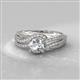 2 - Aimee Signature Round Diamond Bypass Halo Engagement Ring 