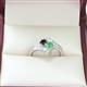 2 - Eleni Black Diamond and Emerald with Side Diamonds Bypass Ring 