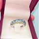 2 - Venice 3.00 mm Round Blue Topaz 9 Stone Wedding Band 