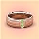 2 - LeBron Round Peridot with Brushed and Polished Finish Three Stone Men's Wedding Band (8 mm) 