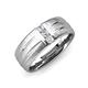 4 - LeBron Round Natural Diamond with Brushed and Polished Finish Three Stone Men's Wedding Band (8 mm) 
