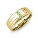 3 - LeBron Round Peridot with Brushed and Polished Finish Three Stone Men's Wedding Band (8 mm) 