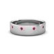 1 - Orion Round Ruby Brushed Satin Finish Men Wedding Band (8 mm) 
