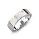 3 - Orion Round Citrine Brushed Satin Finish Men Wedding Band (8 mm) 
