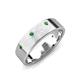 3 - Orion Round Green Garnet Brushed Satin Finish Men Wedding Band (8 mm) 
