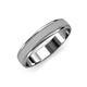 1 - Bryon Glass Finish 4 mm Milgrain Wedding Band 