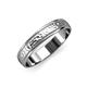 1 - Bryon Hammer Finish 4 mm Milgrain Wedding Band 