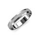 1 - Alain Glass Finish 4 mm Step Edge Wedding Band 