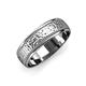 1 - Bryon Hammer Finish 4 mm Milgrain Wedding Band 