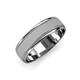 1 - Bryon Glass Finish 4 mm Milgrain Wedding Band 