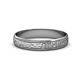 2 - Bryon Hammer Finish 4 mm Milgrain Wedding Band 