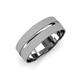1 - Ezalor Glass Finish 5 mm Center Ridge Wedding Band 