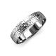1 - Ezalor Hammer Finish 5 mm Center Ridge Wedding Band 