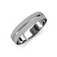 1 - Ezalor Glass Finish 5 mm Center Ridge Wedding Band 