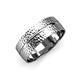 1 - Ezalor Hammer Finish 5 mm Center Ridge Wedding Band 