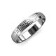 1 - Alain Hammer Finish 4 mm Step Edge Wedding Band 