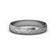 2 - Alain Hammer Finish 4 mm Step Edge Wedding Band 