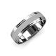 1 - Alain Glass Finish 4 mm Step Edge Wedding Band 