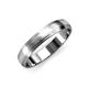 1 - Alain Satin Finish 4 mm Step Edge Wedding Band 