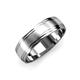 1 - Alain Satin Finish 4 mm Step Edge Wedding Band 