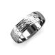 1 - Alain Hammer Finish 4 mm Step Edge Wedding Band 