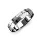 1 - Ezalor High Polish 5 mm Center Ridge Wedding Band 