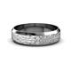 3 - Feivel Hammer Finish 4.00 mm Beveled Edge Wedding Band 