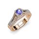 1 - Rabea 1.32 ctw Tanzanite (5.80 mm) Accented Natural Diamonds Bridal Set Ring  