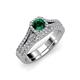 1 - Rabea 1.32 ctw Emerald (5.80 mm) Accented Natural Diamonds Bridal Set Ring  