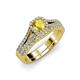 1 - Rabea 1.37 ctw Yellow Sapphire (5.80 mm) Accented Natural Diamonds Bridal Set Ring  