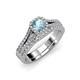 1 - Rabea 1.32 ctw Aquamarine (5.80 mm) Accented Natural Diamonds Bridal Set Ring  