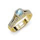 1 - Rabea 1.32 ctw Aquamarine (5.80 mm) Accented Natural Diamonds Bridal Set Ring  