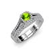 1 - Rabea 1.37 ctw Peridot (5.80 mm) Accented Natural Diamonds Bridal Set Ring  