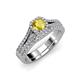 1 - Rabea 1.37 ctw Yellow Sapphire (5.80 mm) Accented Natural Diamonds Bridal Set Ring  