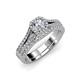 1 - Rabea 1.37 ctw Natural Diamond (5.80 mm) Bridal Set Ring  