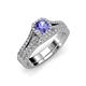 1 - Rabea 1.32 ctw Tanzanite (5.80 mm) Accented Natural Diamonds Bridal Set Ring  