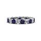 1 - Lucida 4.10 ctw (3.80 mm) Round Blue Sapphire and Natural Diamond Eternity Band 