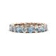 1 - Lucida 3.80 ctw (3.80 mm) Round Aquamarine and Natural Diamond Eternity Band 