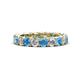 1 - Lucida 3.80 ctw (3.80 mm) Round Blue Topaz and Natural Diamond Eternity Band 