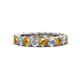 1 - Lucida 3.80 ctw (3.80 mm) Round Citrine and Natural Diamond Eternity Band 