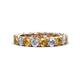 1 - Lucida 3.80 ctw (3.80 mm) Round Citrine and Natural Diamond Eternity Band 
