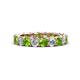1 - Lucida 4.31 ctw (3.80 mm) Round Peridot and Natural Diamond Eternity Band 