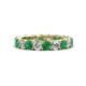 1 - Lucida 3.80 ctw (3.80 mm) Round Emerald and Natural Diamond Eternity Band 