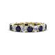 1 - Lucida 4.10 ctw (3.80 mm) Round Blue Sapphire and Natural Diamond Eternity Band 