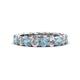1 - Lucida 3.80 ctw (3.80 mm) Round Aquamarine and Natural Diamond Eternity Band 
