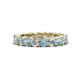 1 - Lucida 3.80 ctw (3.80 mm) Round Aquamarine and Natural Diamond Eternity Band 