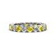 1 - Lucida 4.10 ctw (3.80 mm) Round Yellow Sapphire and Natural Diamond Eternity Band 