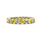 1 - Lucida 4.10 ctw (3.80 mm) Round Yellow Sapphire and Natural Diamond Eternity Band 