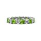 1 - Lucida 4.31 ctw (3.80 mm) Round Peridot and Natural Diamond Eternity Band 