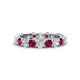 1 - Laida 3.40 mm Rhodolite Garnet and Diamond Eternity Band 